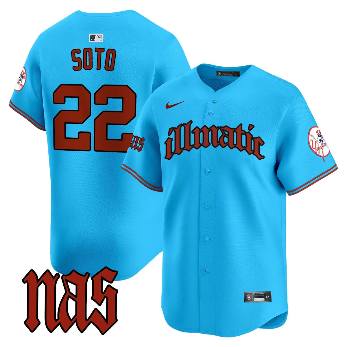 Men's New York Yankees Nas Illmatic Vapor Premier Limited Jersey - All Stitched