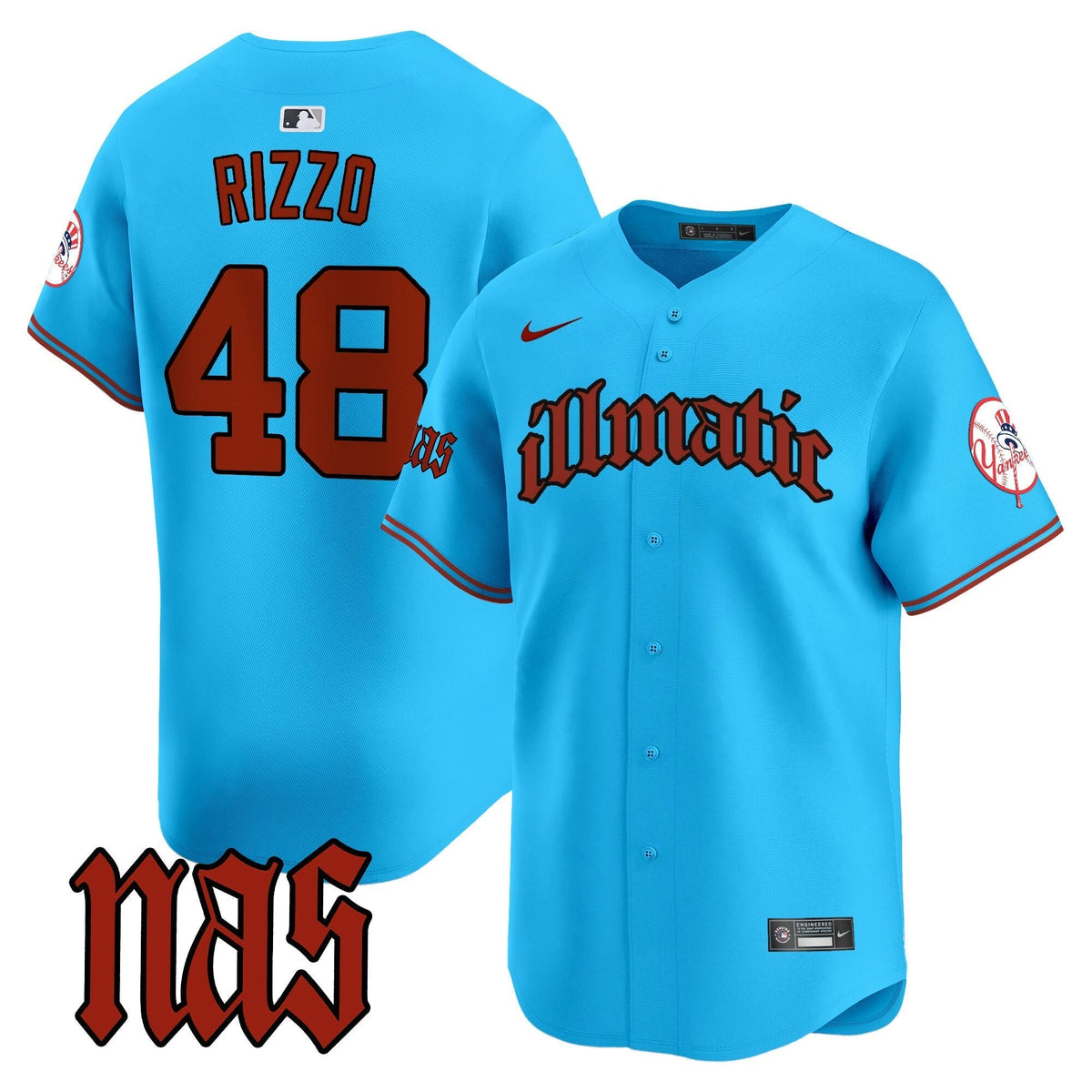 Men's New York Yankees Nas Illmatic Vapor Premier Limited Jersey - All Stitched