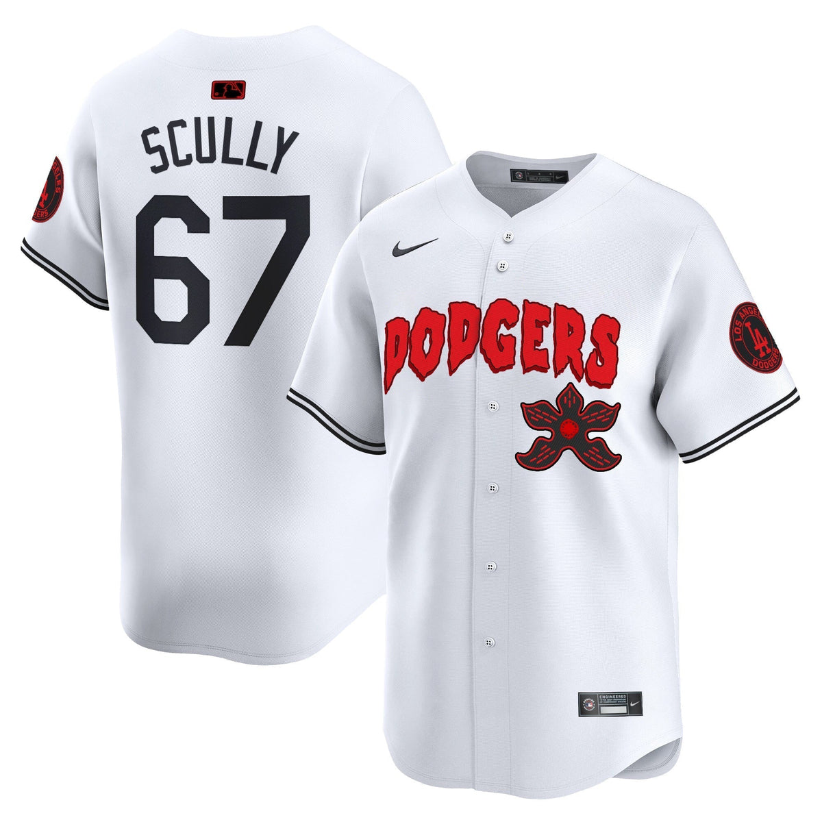 Men's Dodgers Stranger Things Vapor Premier Limited Jersey - All Stitched