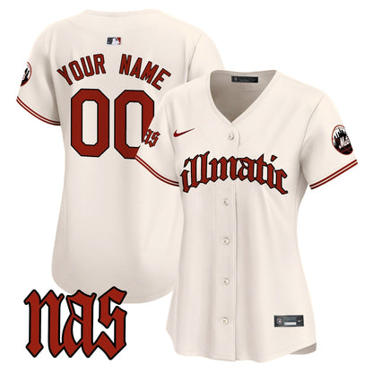 Mets Nas Illmatic Vapor Premier Limited Custom Jersey - All Stitched