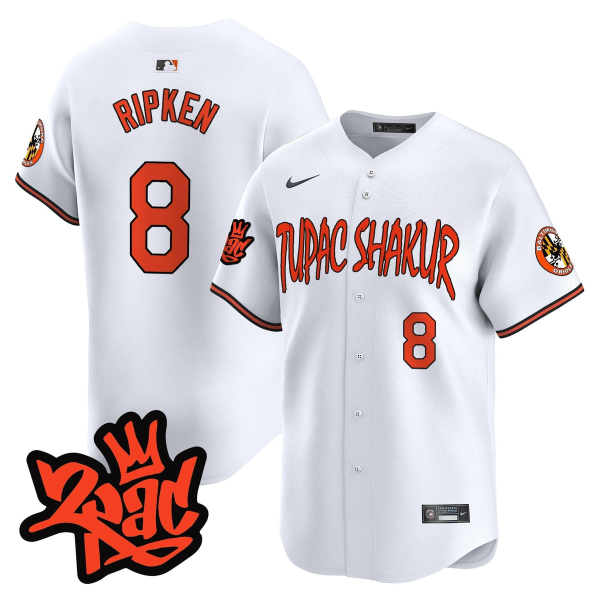 Men’s Baltimore Orioles Tupac Shakur Vapor Premier Limited Jersey - All Stitched