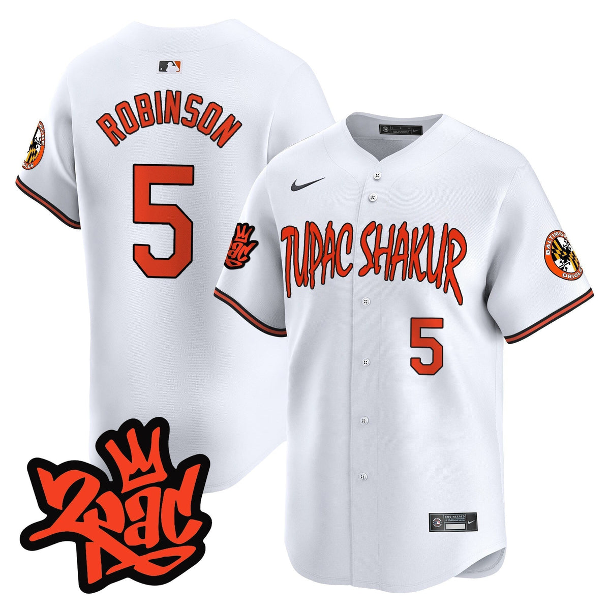 Men’s Baltimore Orioles Tupac Shakur Vapor Premier Limited Jersey - All Stitched