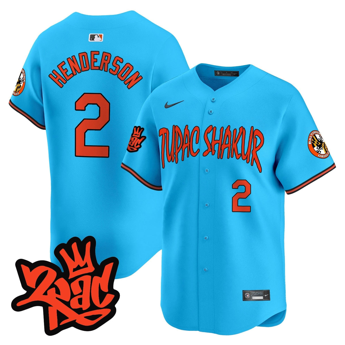 Men’s Baltimore Orioles Tupac Shakur Vapor Premier Limited Jersey - All Stitched