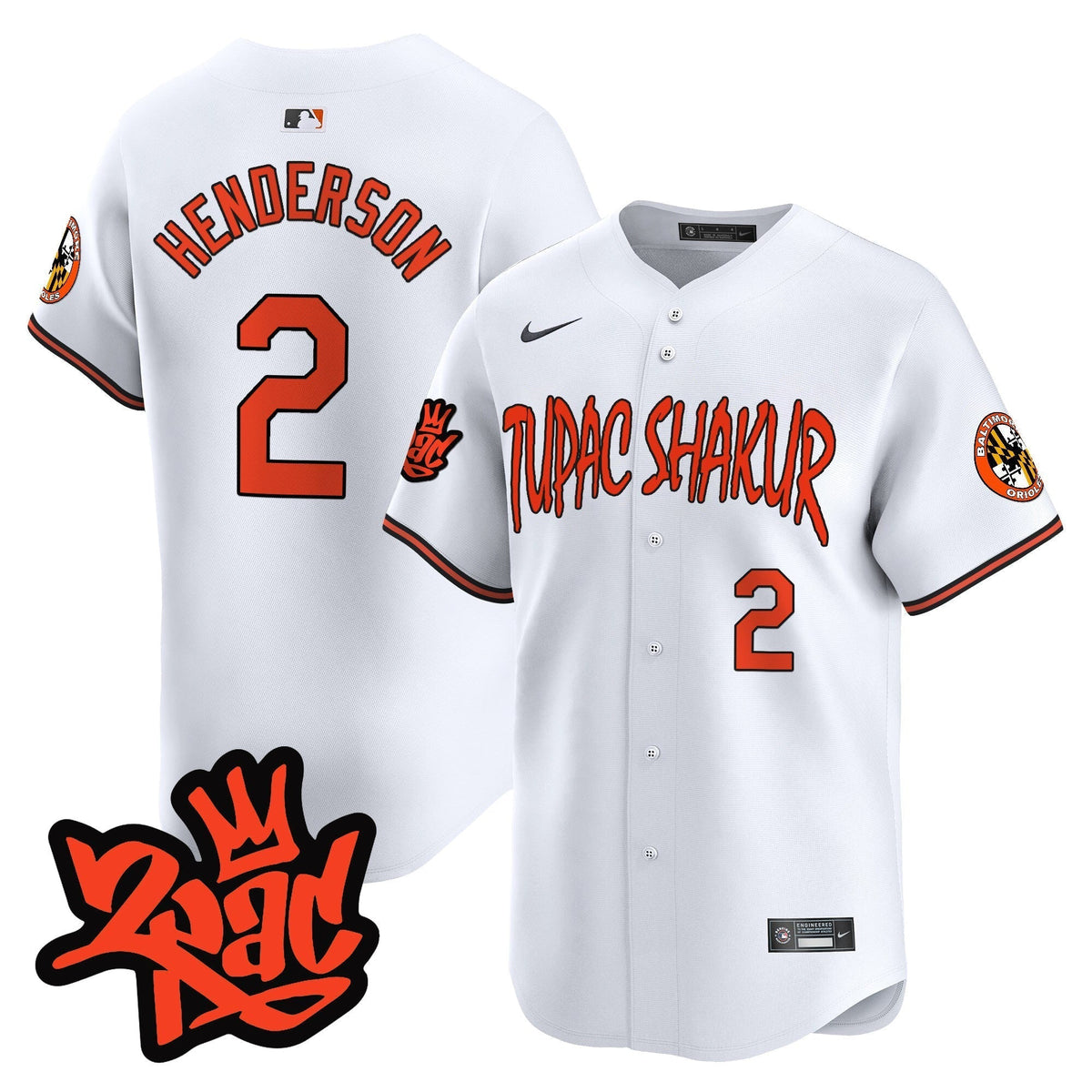 Men’s Baltimore Orioles Tupac Shakur Vapor Premier Limited Jersey - All Stitched