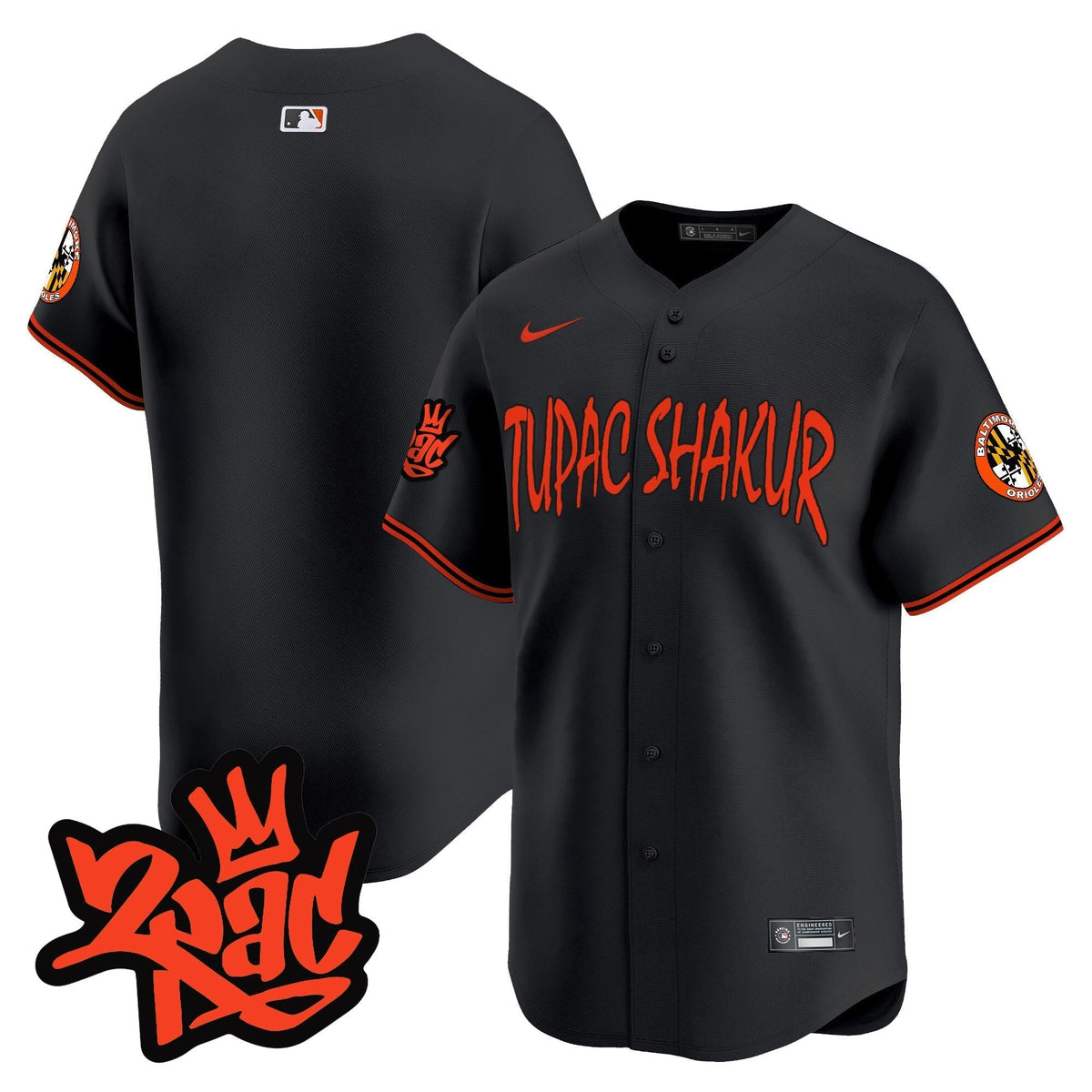 Men’s Baltimore Orioles Tupac Shakur Vapor Premier Limited Jersey - All Stitched