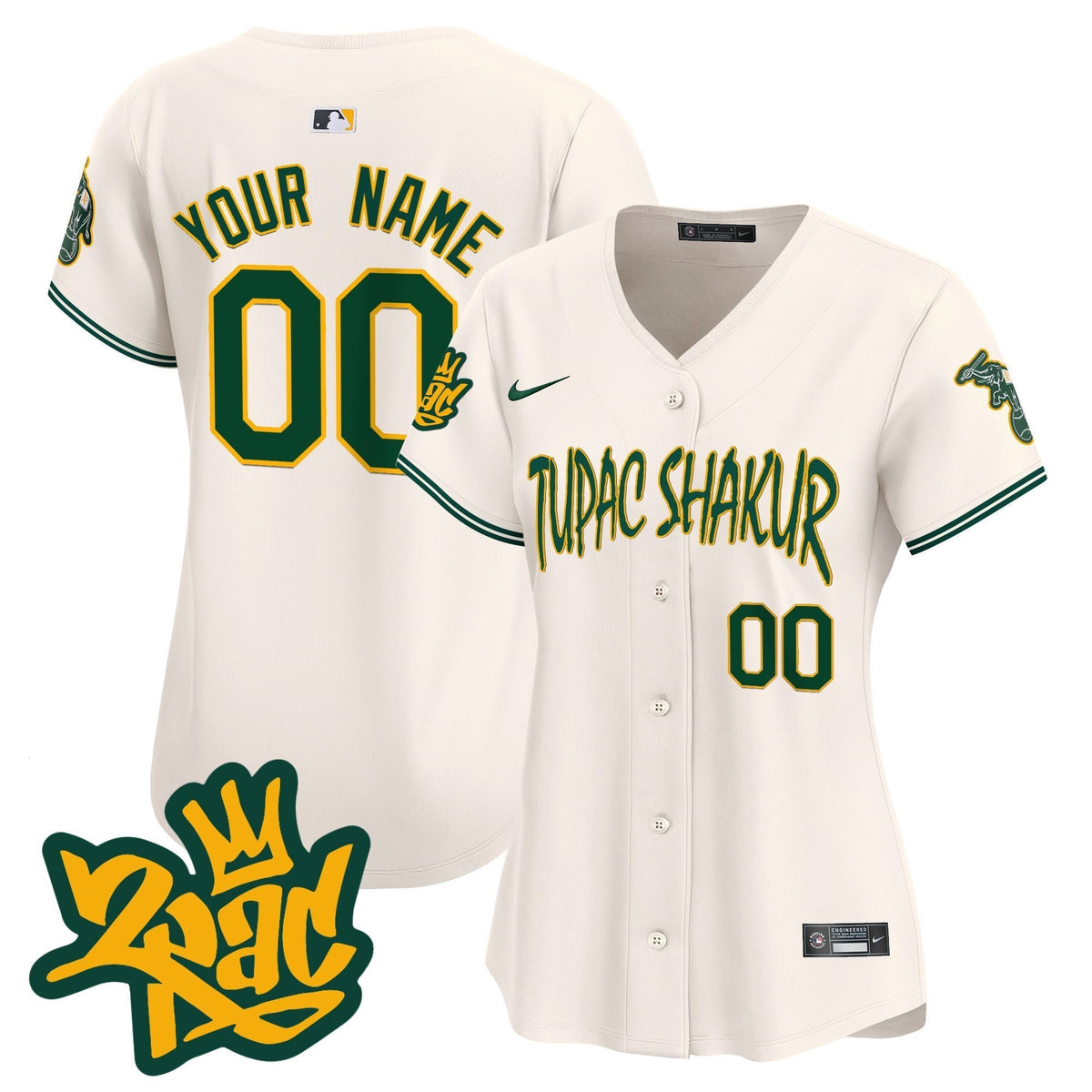 Oakland Athletics Tupac Shakur Vapor Premier Limited Custom Jersey - All Stitched
