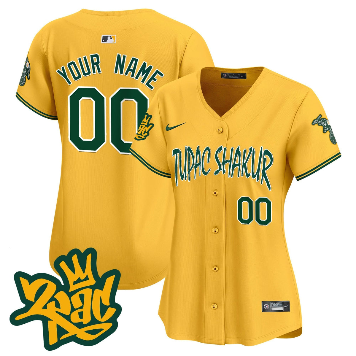 Oakland Athletics Tupac Shakur Vapor Premier Limited Custom Jersey - All Stitched