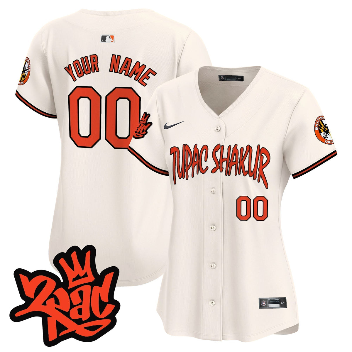 Baltimore Orioles Tupac Shakur Vapor Premier Limited Custom Jersey - All Stitched