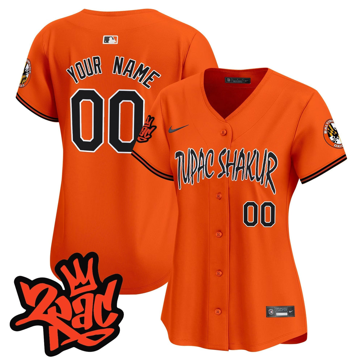 Baltimore Orioles Tupac Shakur Vapor Premier Limited Custom Jersey - All Stitched