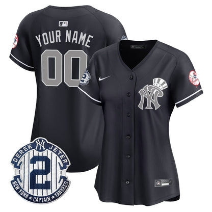 New York Yankees Derek Jeter Patch Vapor Premier Limited Custom Jersey V2 - All Stitched