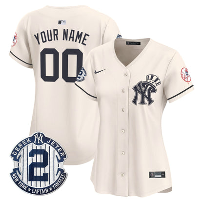 New York Yankees Derek Jeter Patch Vapor Premier Limited Custom Jersey V2 - All Stitched