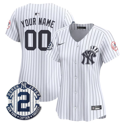 New York Yankees Derek Jeter Patch Vapor Premier Limited Custom Jersey V2 - All Stitched