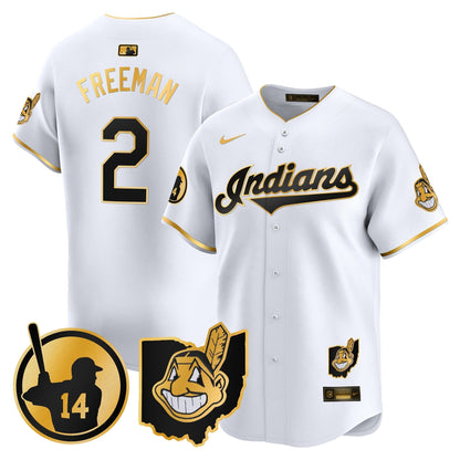 Men's Cleveland Indians Larry Doby Patch Vapor Premier Limited Jersey - All Stitched