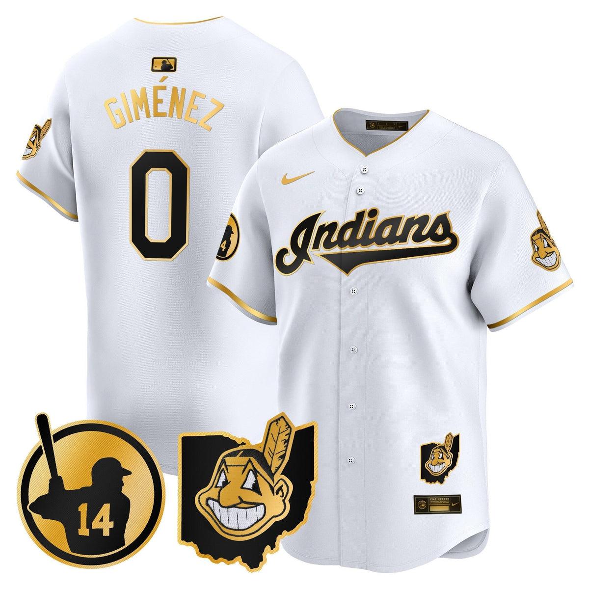 Men's Cleveland Indians Larry Doby Patch Vapor Premier Limited Jersey - All Stitched