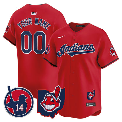 Cleveland Indians Larry Doby Patch Vapor Premier Limited Custom Jersey - All Stitched