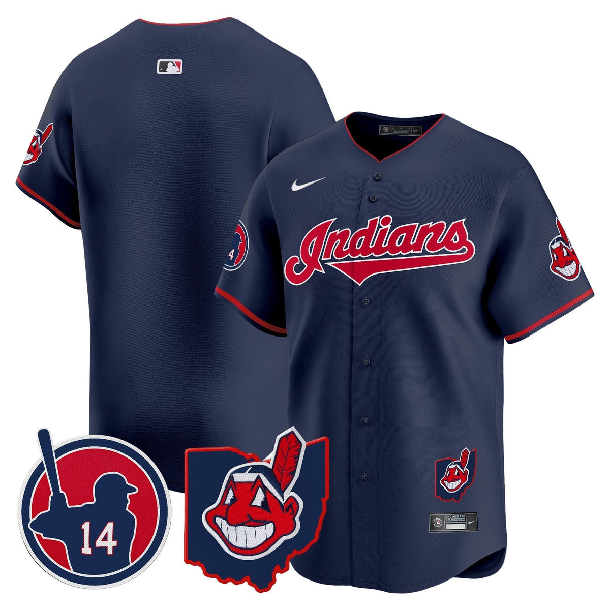 Men's Cleveland Indians Larry Doby Patch Vapor Premier Limited Jersey - All Stitched