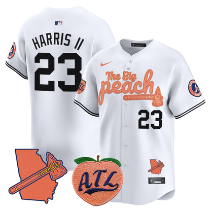 Men's Atlanta Braves The Big Peach Vapor Premier Limited Jersey V2 - All Stitched