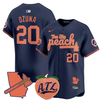 Men's Atlanta Braves The Big Peach Vapor Premier Limited Jersey V2 - All Stitched