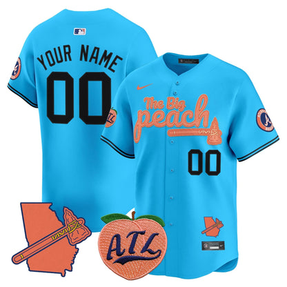 Atlanta Braves The Big Peach Vapor Premier Limited Custom Jersey V2 - All Stitched