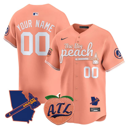 Atlanta Braves The Big Peach Vapor Premier Limited Custom Jersey V2 - All Stitched