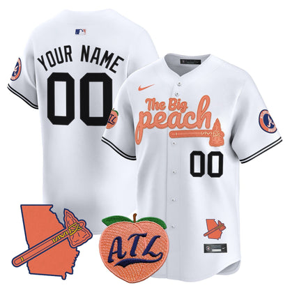 Atlanta Braves The Big Peach Vapor Premier Limited Custom Jersey V2 - All Stitched