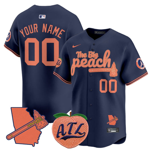 Atlanta Braves The Big Peach Vapor Premier Limited Custom Jersey V2 - All Stitched