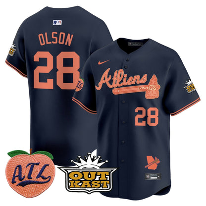 Men's Atlanta Braves Atliens & Peach Vapor Premier Limited Jersey - All Stitched