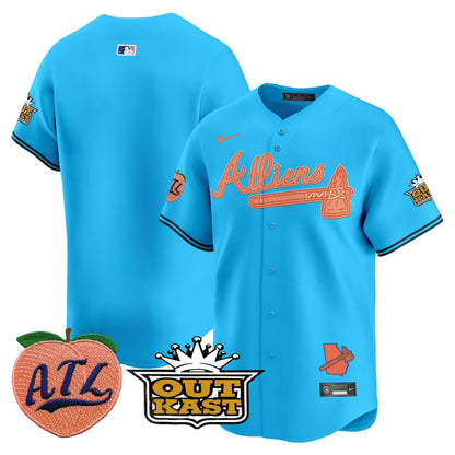 Men's Atlanta Braves Atliens & Peach Vapor Premier Limited Jersey - All Stitched