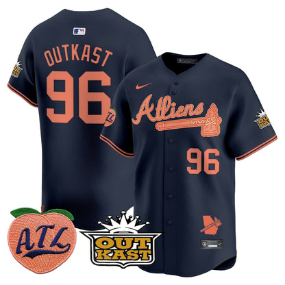Men's Atlanta Braves Atliens & Peach Vapor Premier Limited Jersey - All Stitched