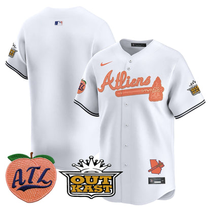 Men's Atlanta Braves Atliens & Peach Vapor Premier Limited Jersey - All Stitched