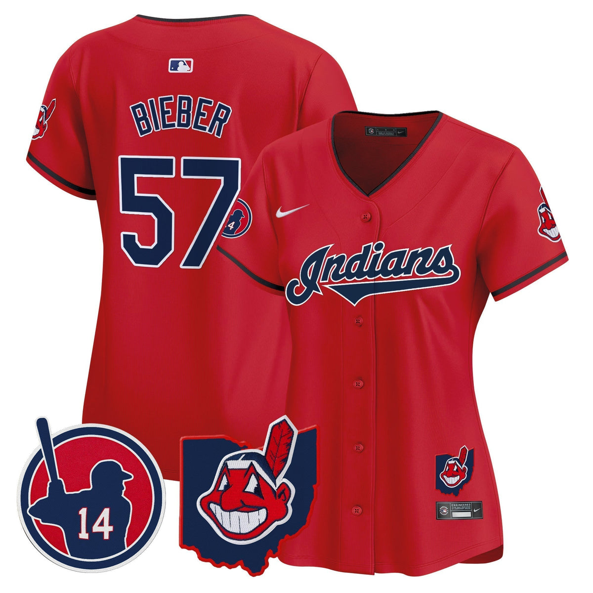 Women's Cleveland Indians Larry Doby Patch Vapor Premier Limited Jersey - All Stitched