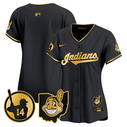 Women's Cleveland Indians Larry Doby Patch Vapor Premier Limited Jersey - All Stitched