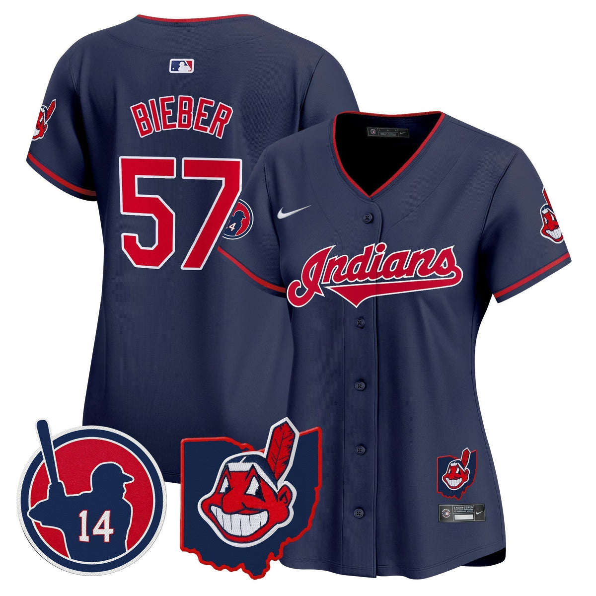 Women's Cleveland Indians Larry Doby Patch Vapor Premier Limited Jersey - All Stitched