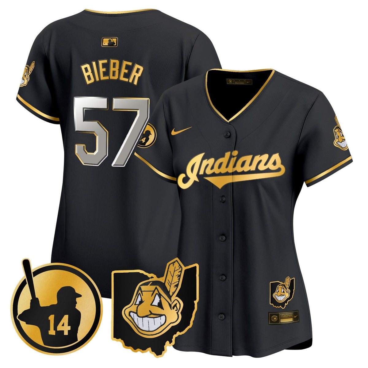 Women's Cleveland Indians Larry Doby Patch Vapor Premier Limited Jersey - All Stitched