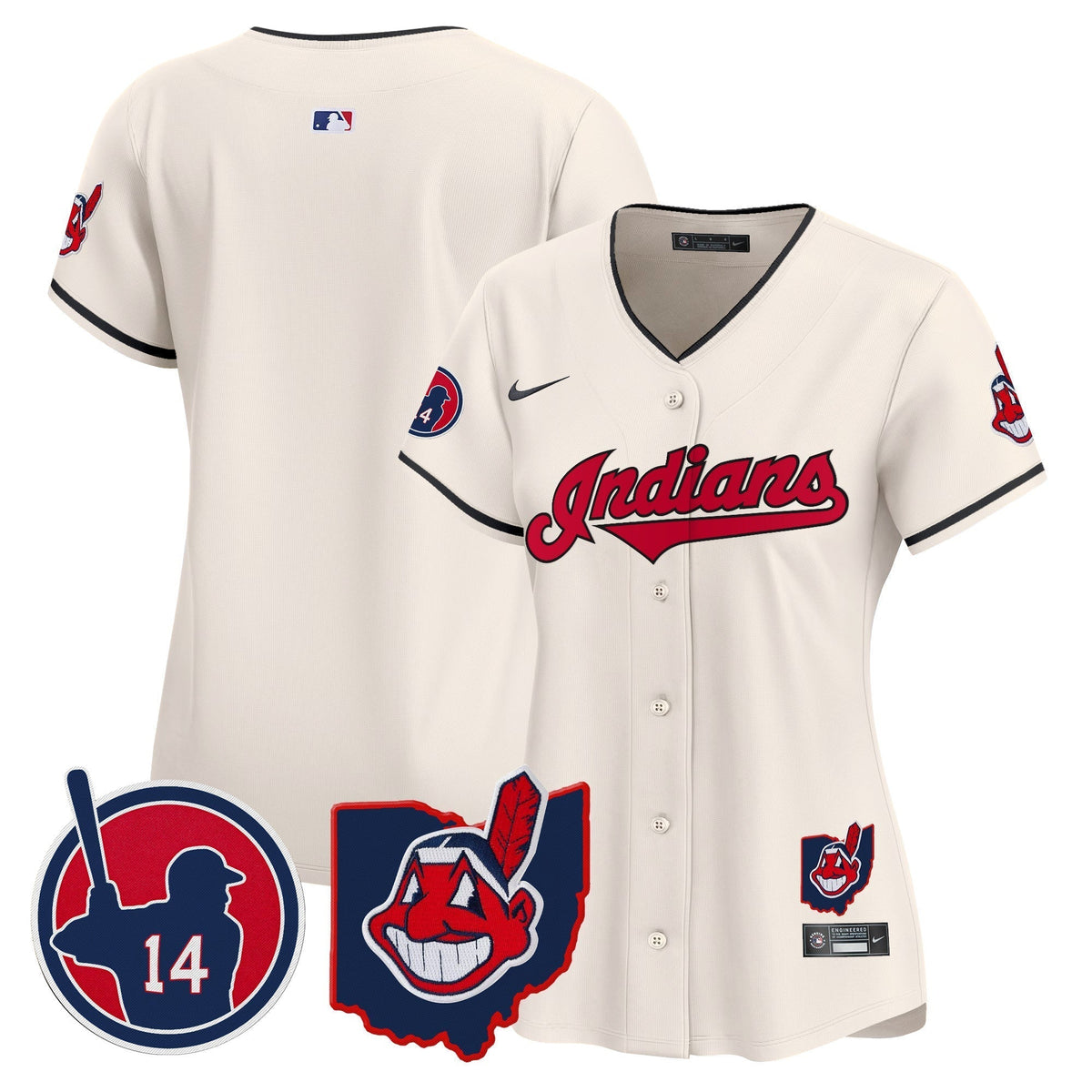 Women's Cleveland Indians Larry Doby Patch Vapor Premier Limited Jersey - All Stitched