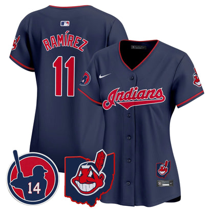 Women's Cleveland Indians Larry Doby Patch Vapor Premier Limited Jersey - All Stitched
