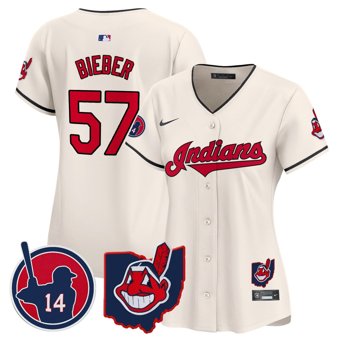 Women's Cleveland Indians Larry Doby Patch Vapor Premier Limited Jersey - All Stitched
