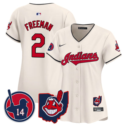 Women's Cleveland Indians Larry Doby Patch Vapor Premier Limited Jersey - All Stitched