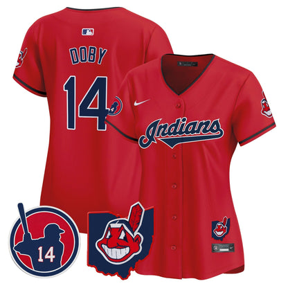 Women's Cleveland Indians Larry Doby Patch Vapor Premier Limited Jersey - All Stitched
