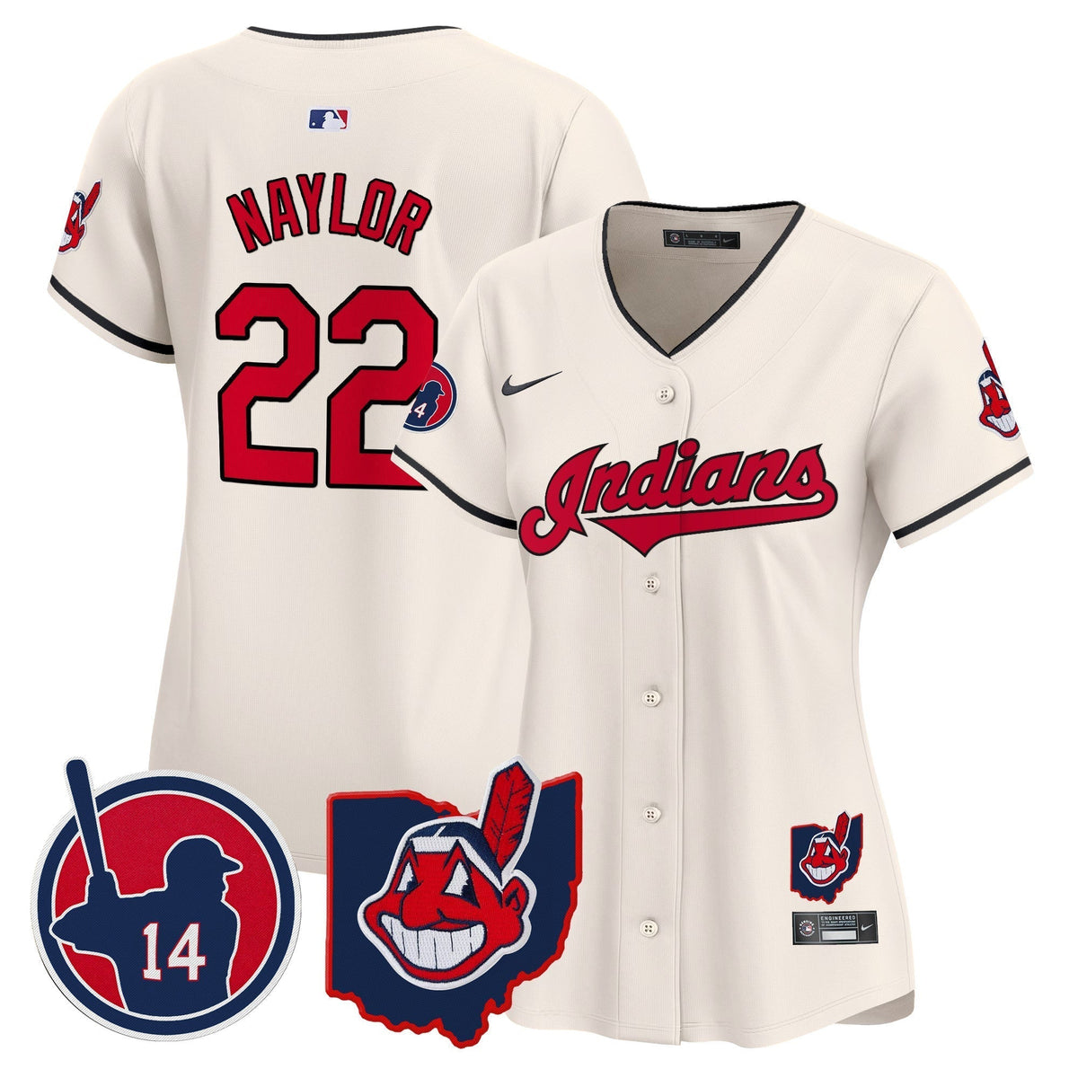 Women's Cleveland Indians Larry Doby Patch Vapor Premier Limited Jersey - All Stitched
