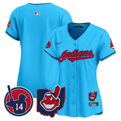 Women's Cleveland Indians Larry Doby Patch Vapor Premier Limited Jersey - All Stitched