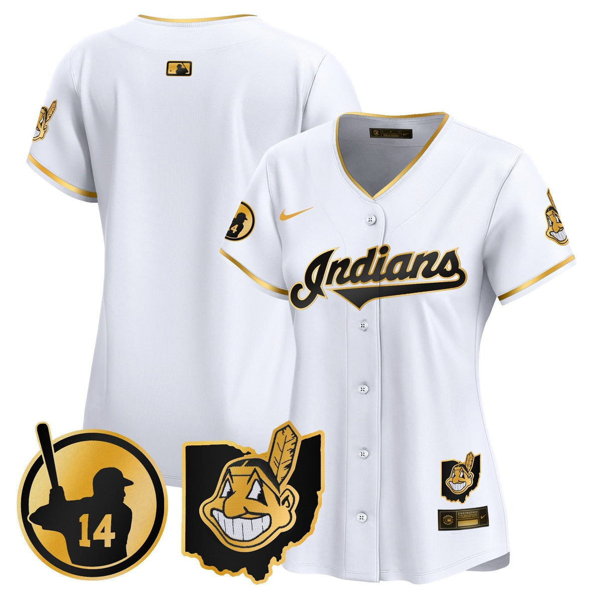 Women's Cleveland Indians Larry Doby Patch Vapor Premier Limited Jersey - All Stitched