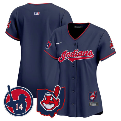 Women's Cleveland Indians Larry Doby Patch Vapor Premier Limited Jersey - All Stitched