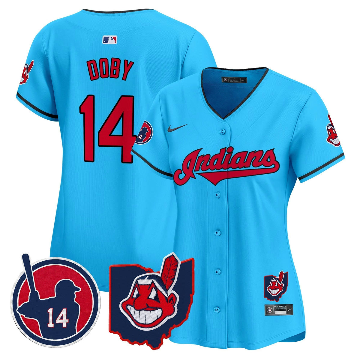 Women's Cleveland Indians Larry Doby Patch Vapor Premier Limited Jersey - All Stitched