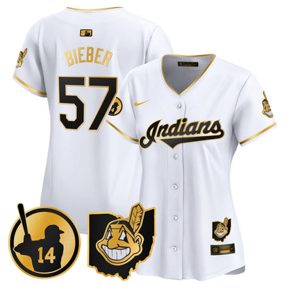 Women's Cleveland Indians Larry Doby Patch Vapor Premier Limited Jersey - All Stitched