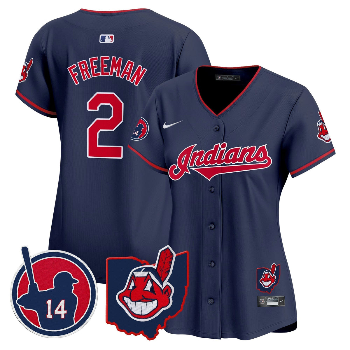 Women's Cleveland Indians Larry Doby Patch Vapor Premier Limited Jersey - All Stitched