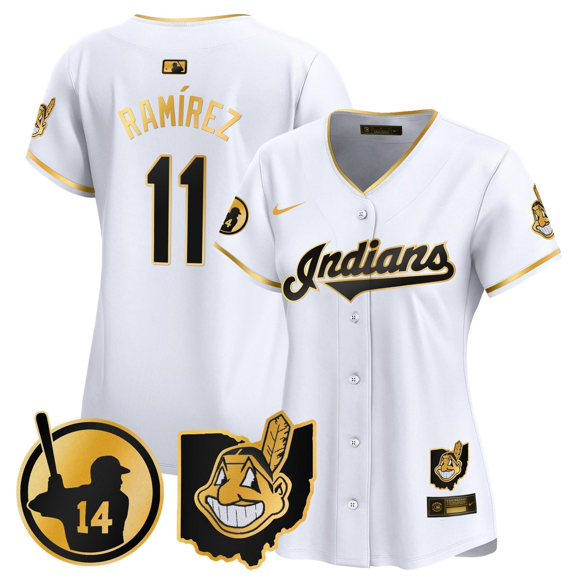Women's Cleveland Indians Larry Doby Patch Vapor Premier Limited Jersey - All Stitched