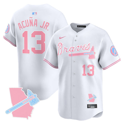Unisex Atlanta Braves Bubblegum Pink Vapor Premier Limited Jersey - All Stitched