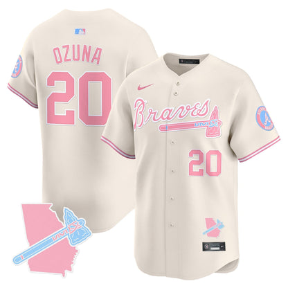 Unisex Atlanta Braves Bubblegum Pink Vapor Premier Limited Jersey - All Stitched