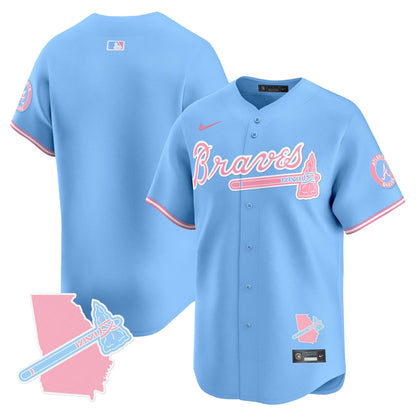 Unisex Atlanta Braves Bubblegum Pink Vapor Premier Limited Jersey - All Stitched